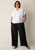 Organic Cotton Pucker Wide-Leg Pant
