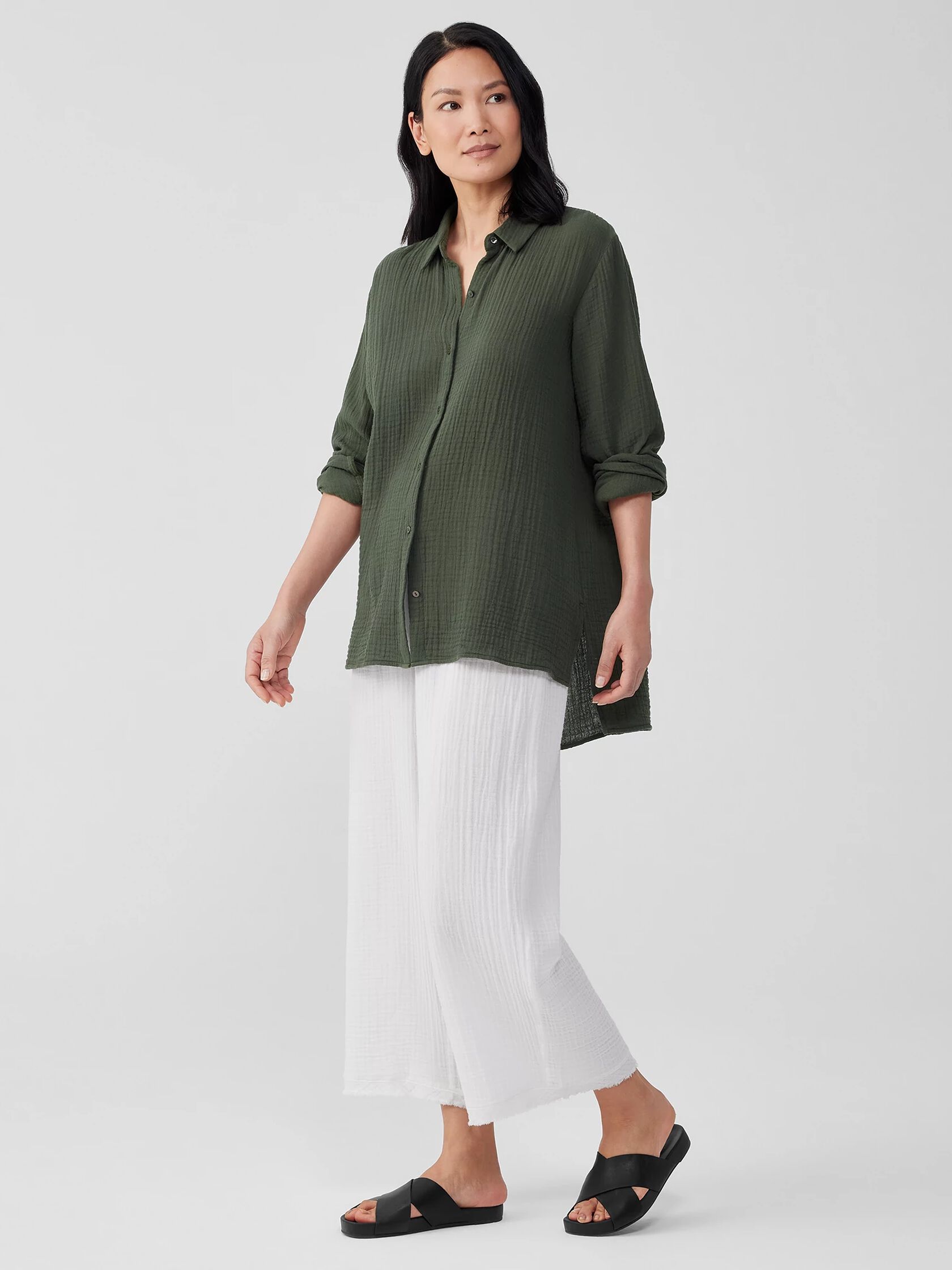 Organic Cotton Gauze Classic Collar Shirt