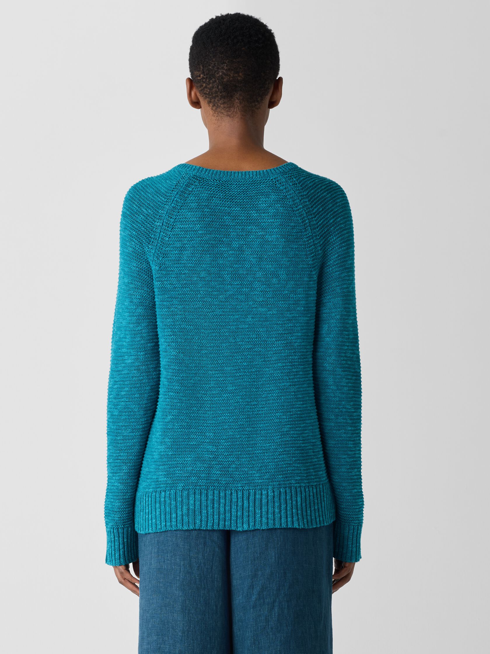 Organic Linen Cotton Slub Crew Neck Top