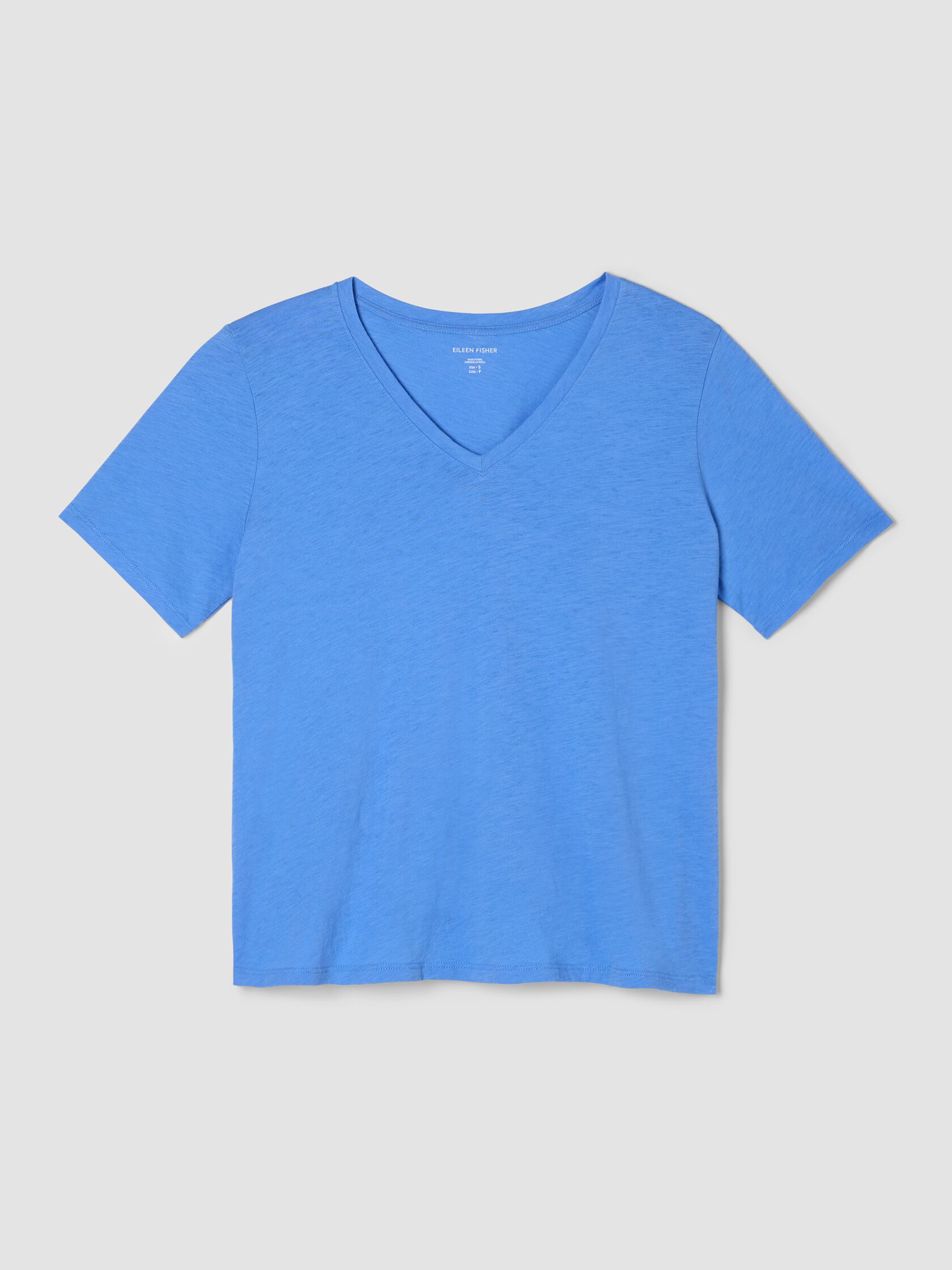 Organic Cotton Slubby Jersey V-Neck Tee