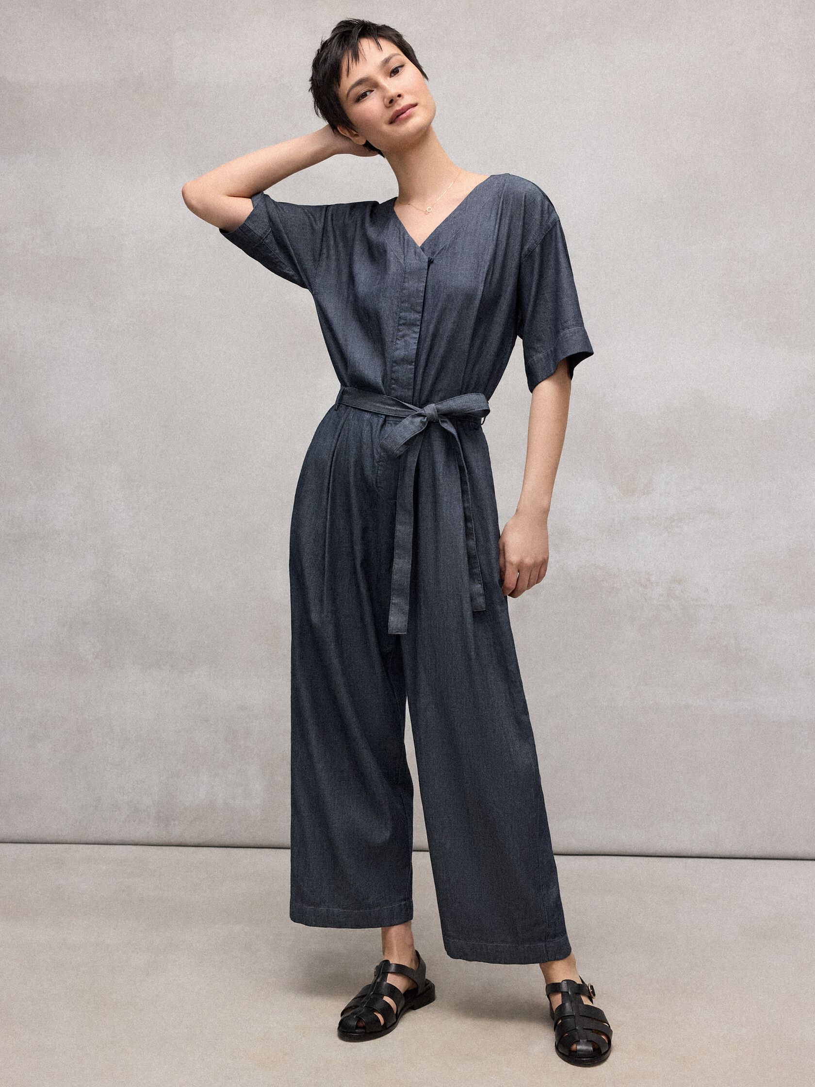 Airy Organic Cotton Twill Jumpsuit