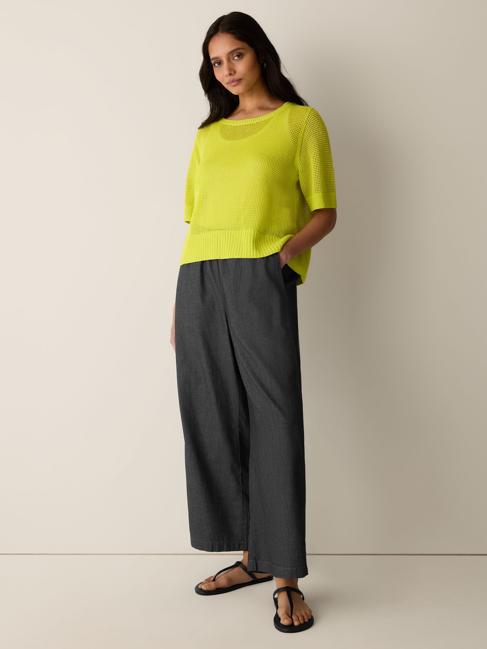 Organic Linen Cotton Round Neck Top