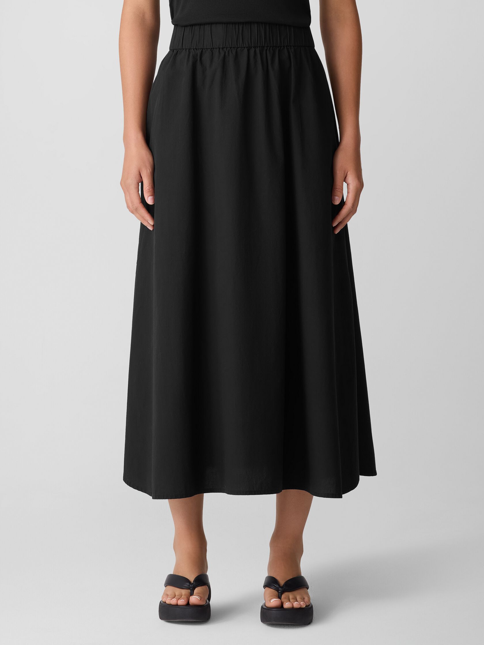 Washed Organic Cotton Poplin A-Line Skirt