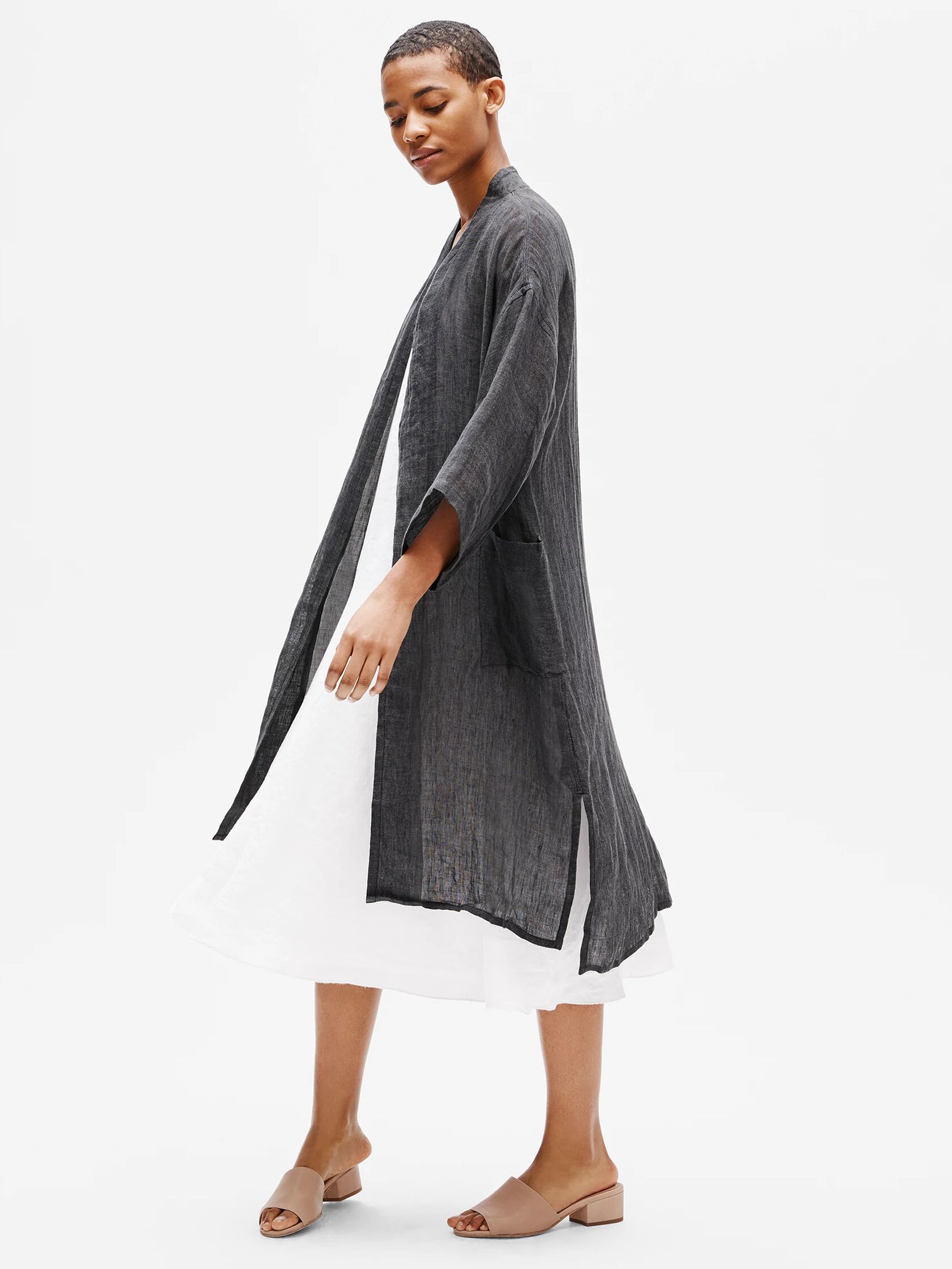 Organic Linen Gauze High Neck Jacket