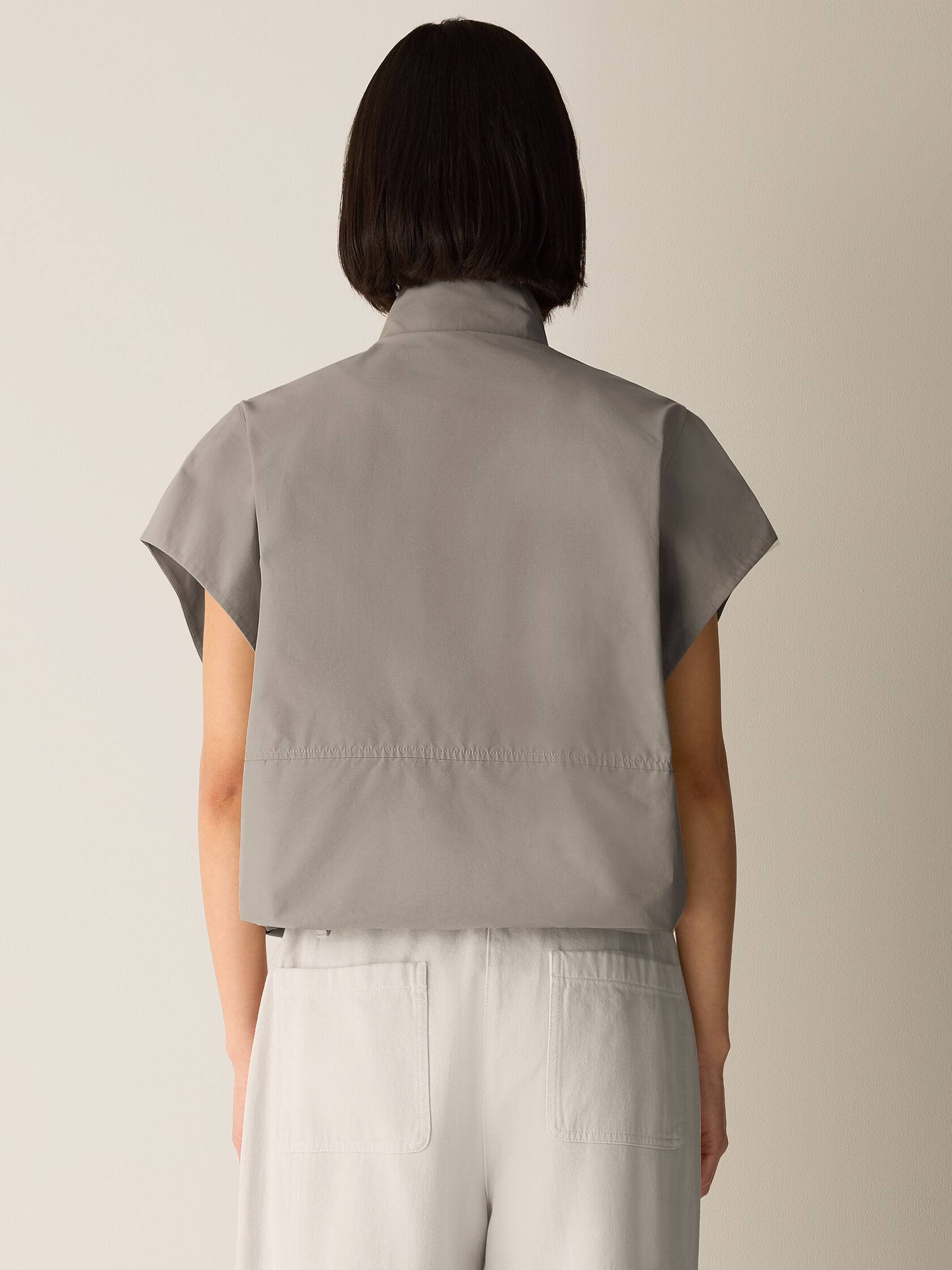 Light Cotton Nylon High Collar Vest