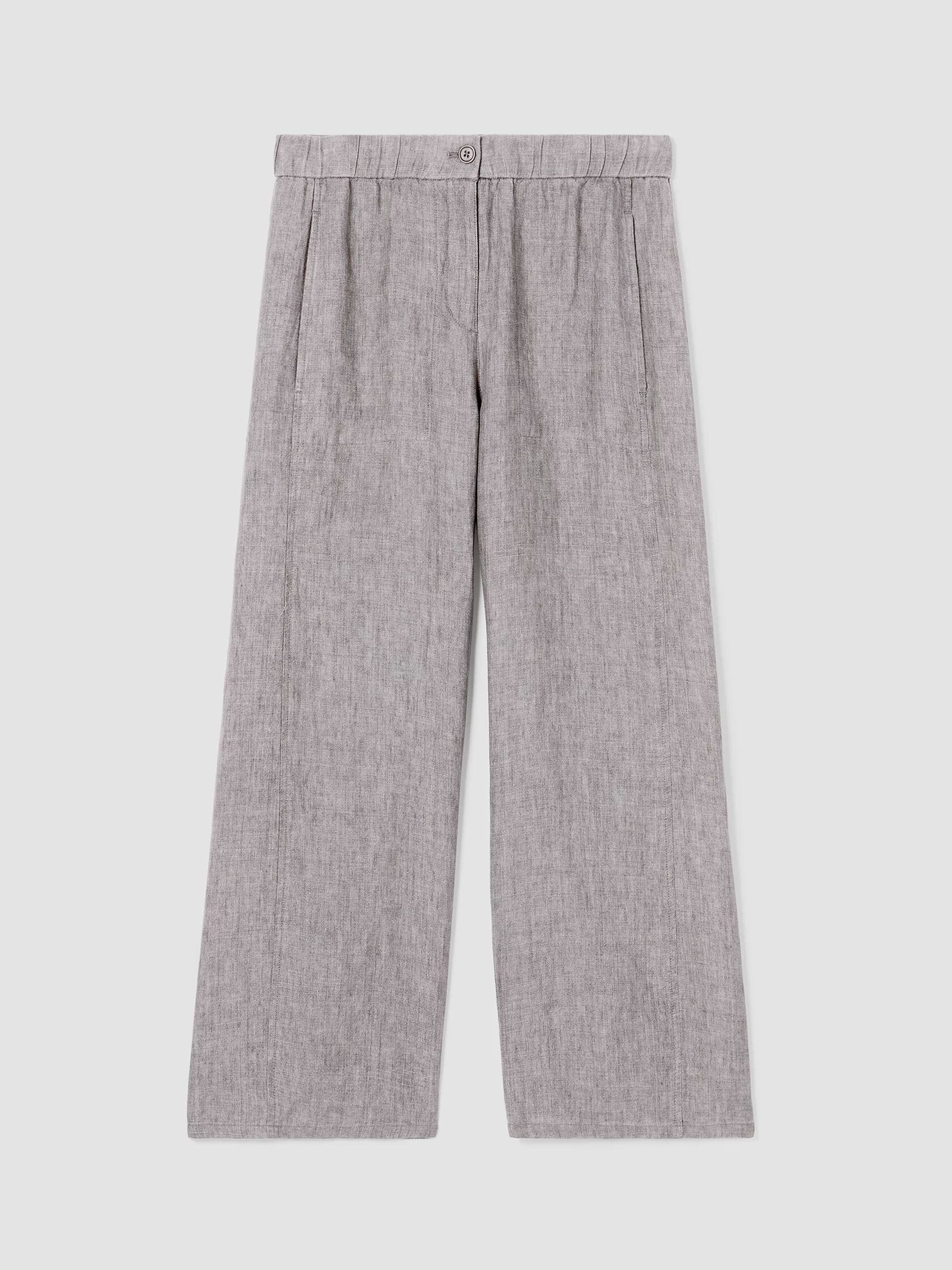 Washed Organic Linen Délavé Wide Trouser Pant