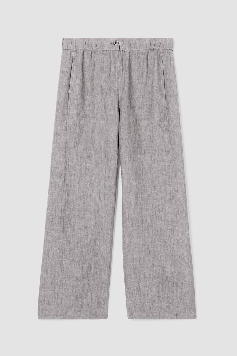 Washed Organic Linen Délavé Wide Trouser Pant