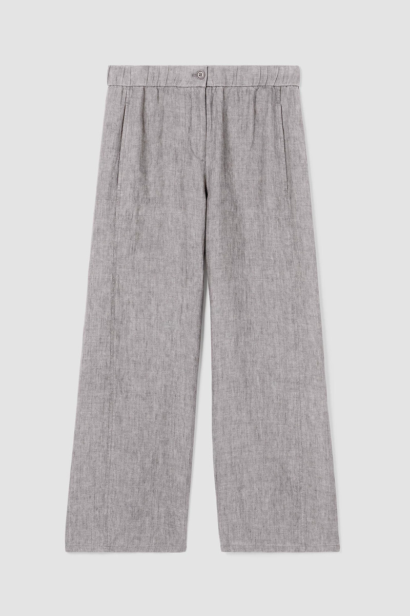 Washed Organic Linen Délavé Wide Trouser Pant Washed Organic Linen Délavé Wide Trouser Pant