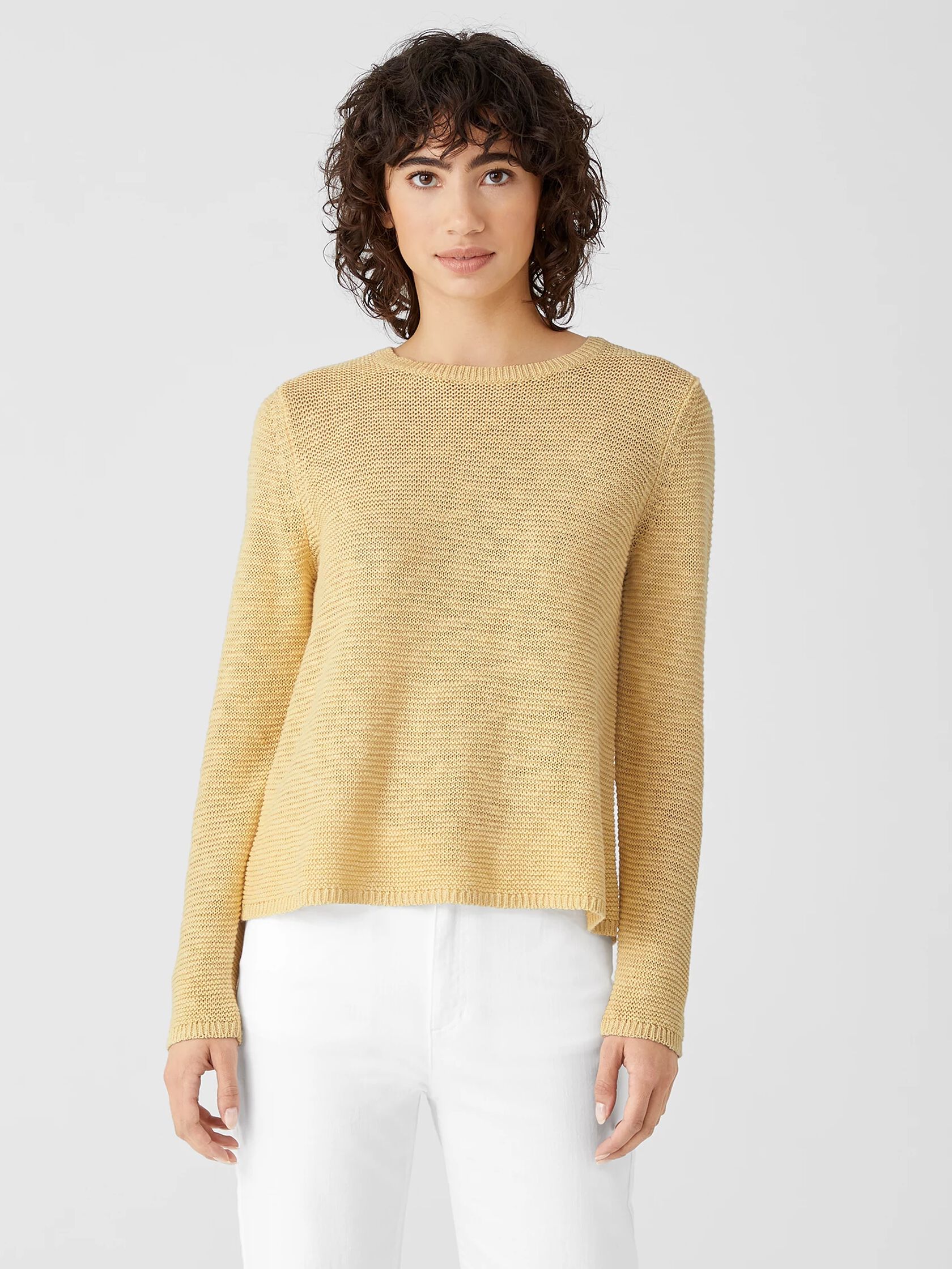 Organic Cotton Linen Slub Crew Neck Top