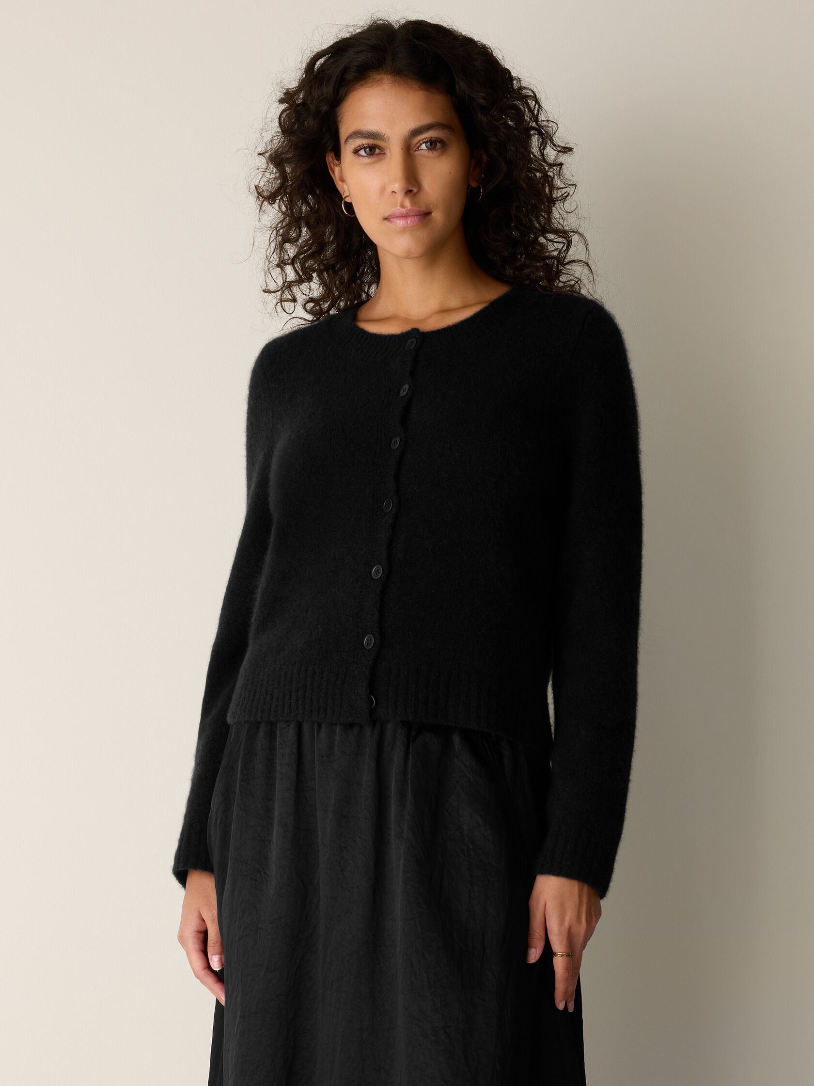 Cashmere Silk Bliss Crew Neck Cardigan
