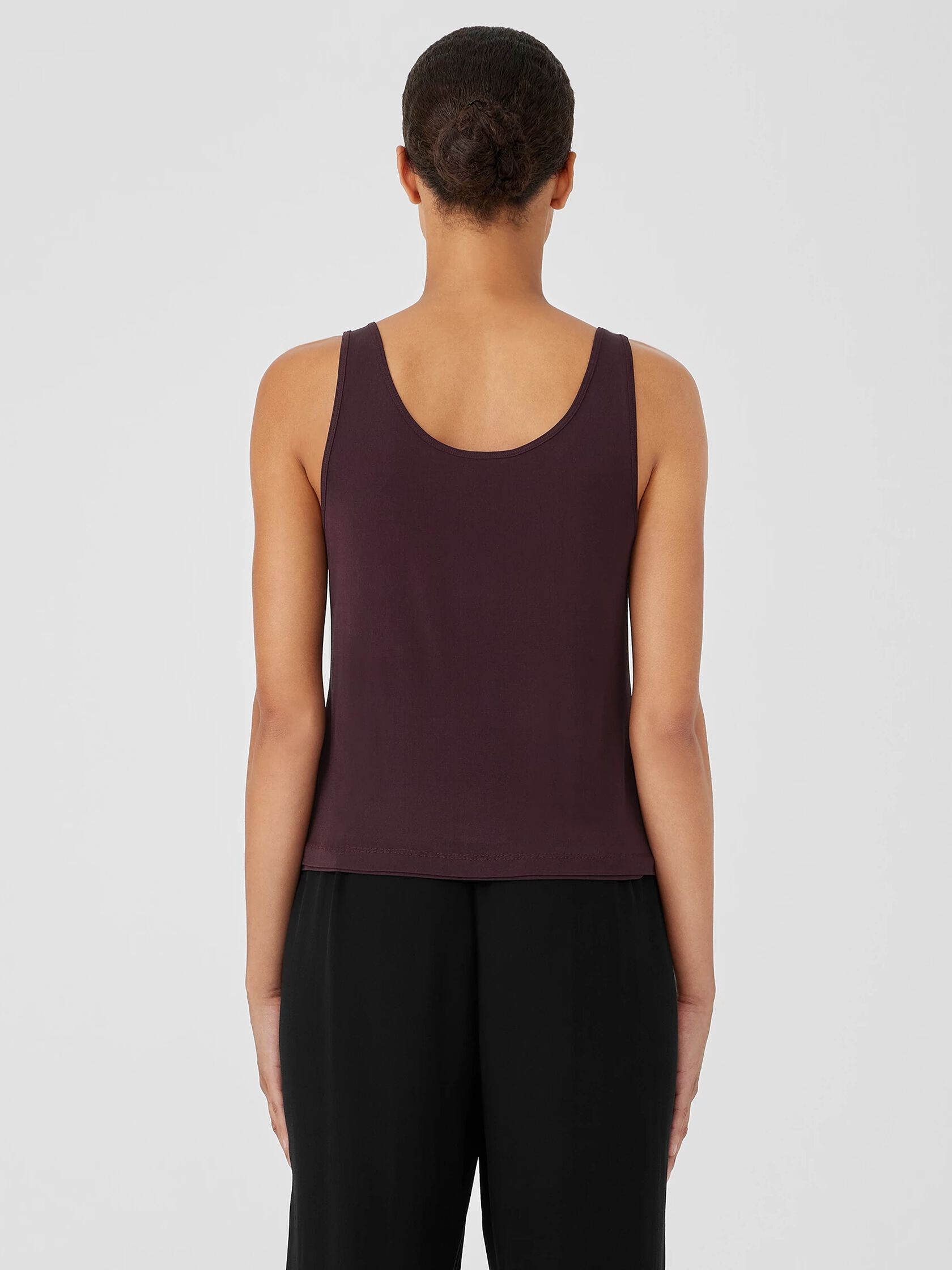 Stretch Silk Jersey Scoop Neck Tank