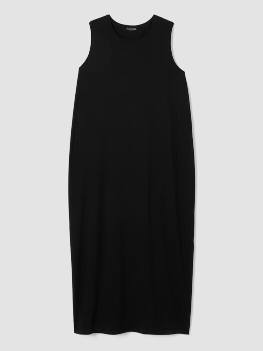 Stretch Jersey Knit Round Neck Dress