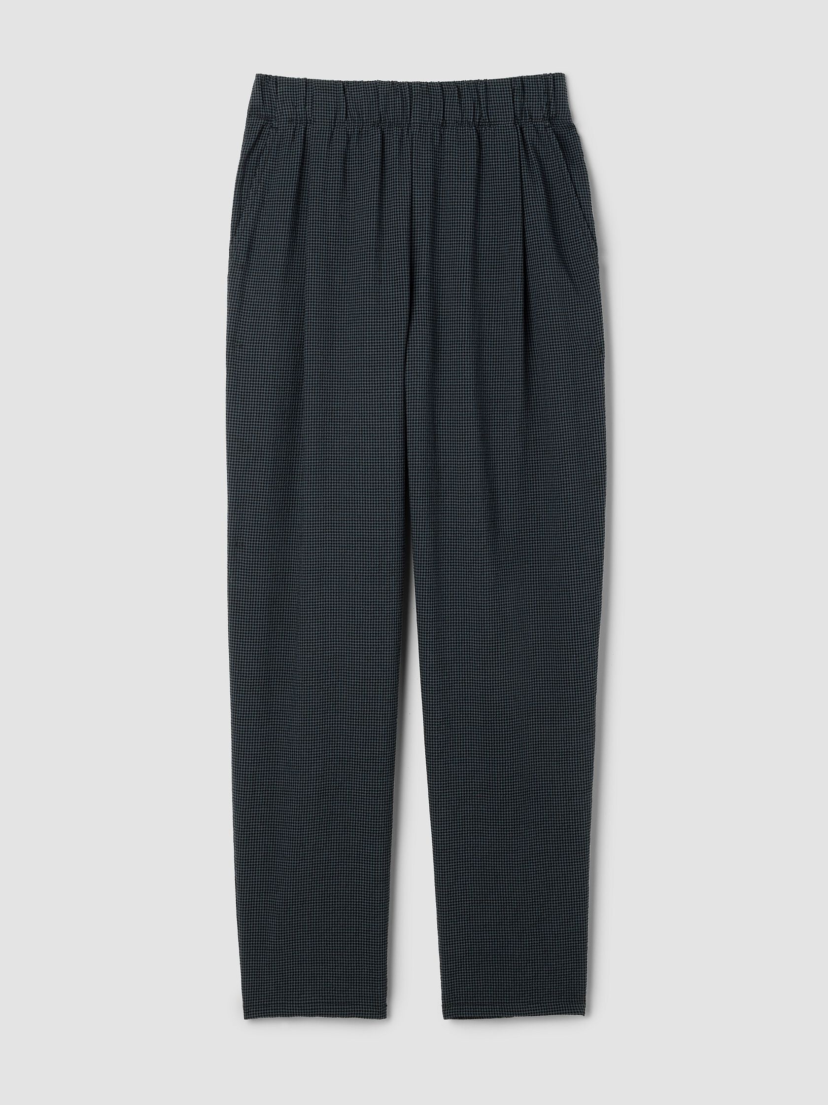 Mini Check Crepe Tapered Pant