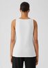 Stretch Jersey Knit Jewel Neck Tank