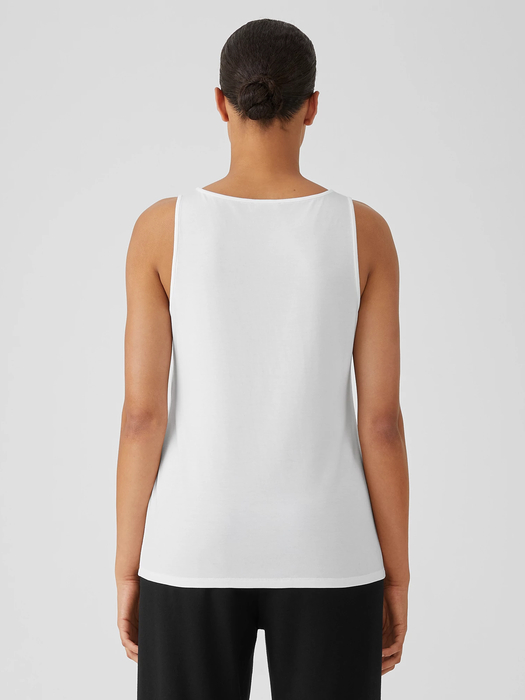 Stretch Jersey Knit Jewel Neck Tank