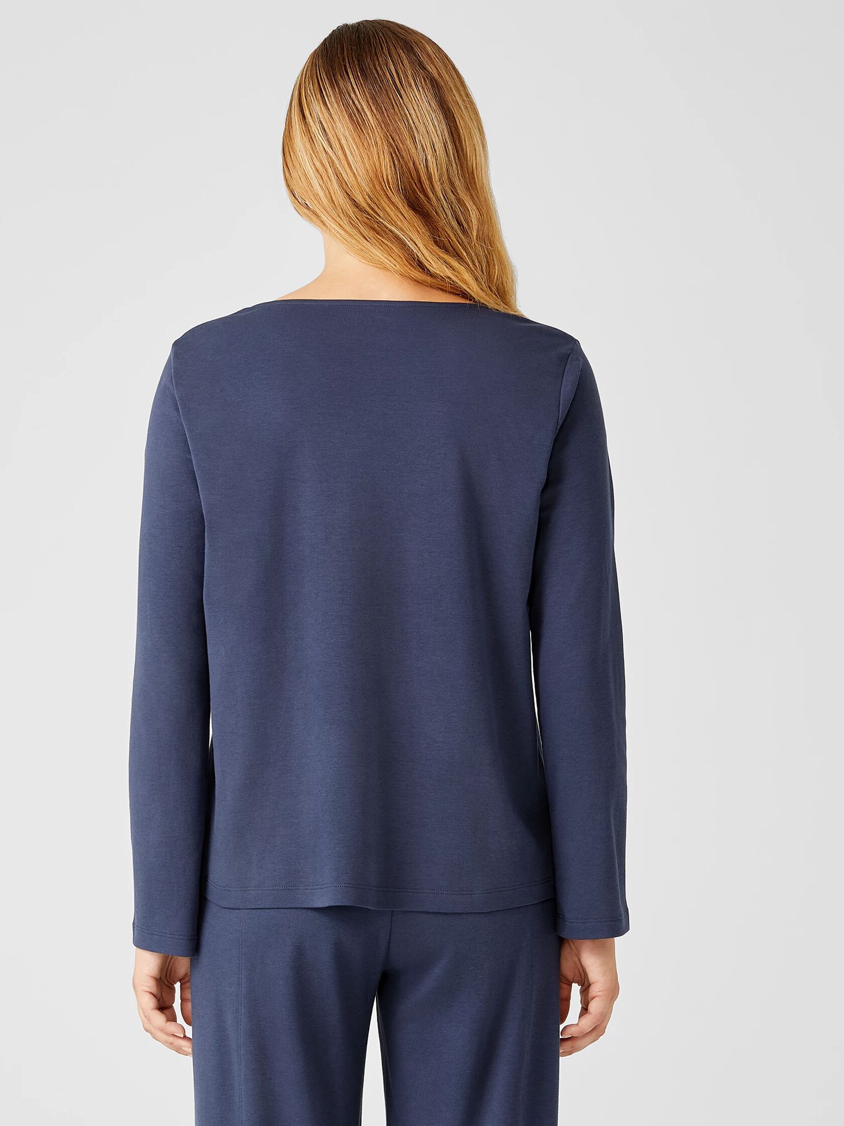 Cozy Organic Cotton Interlock Jewel Neck Top