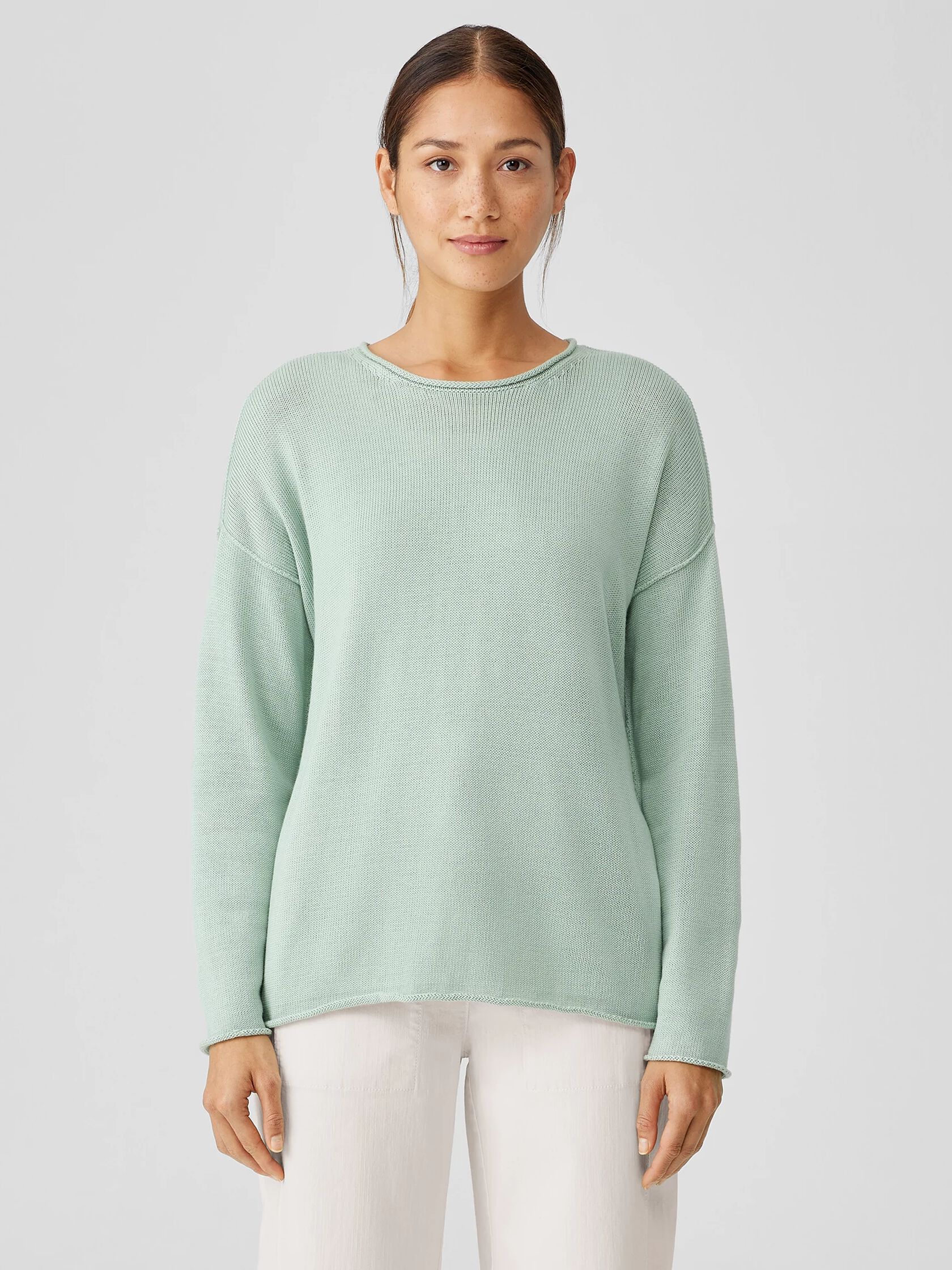 Peruvian Cotton Blend Crew Neck Top
