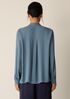 Silk Georgette Crepe Band Collar Top