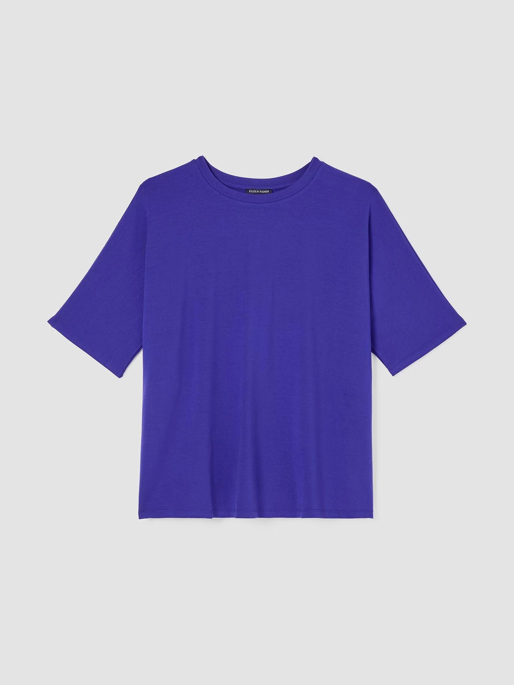 Stretch Jersey Knit Crew Neck Tee
