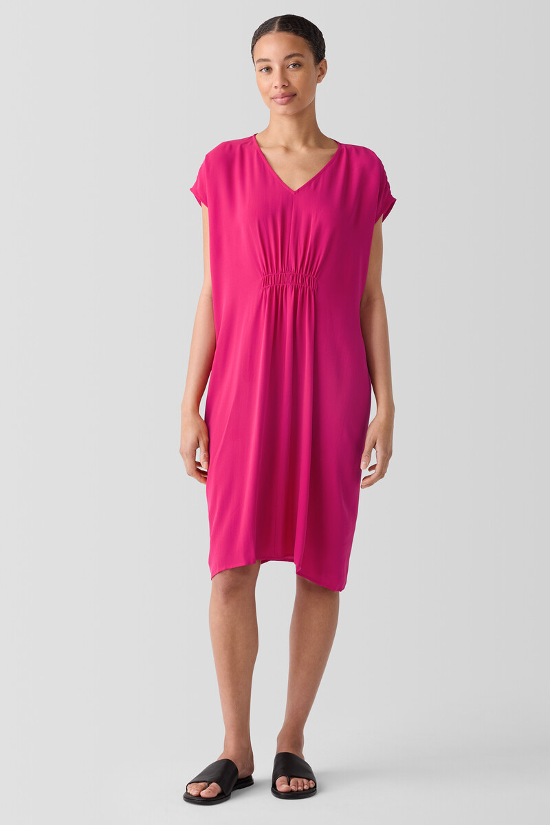 eileen fisher silk dress sale Silk Dress Eileen Fisher Dress Sale Eileen Fisher Petites Round Neck Silk Noil Dress Serrano