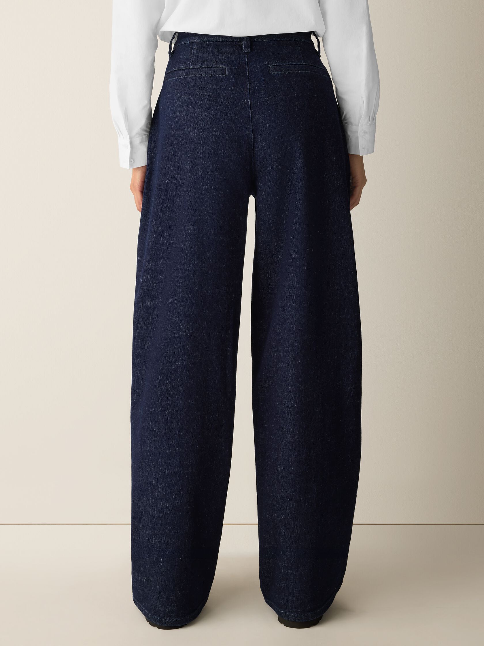 Cotton Stretch Denim Roomy Wide Trouser
