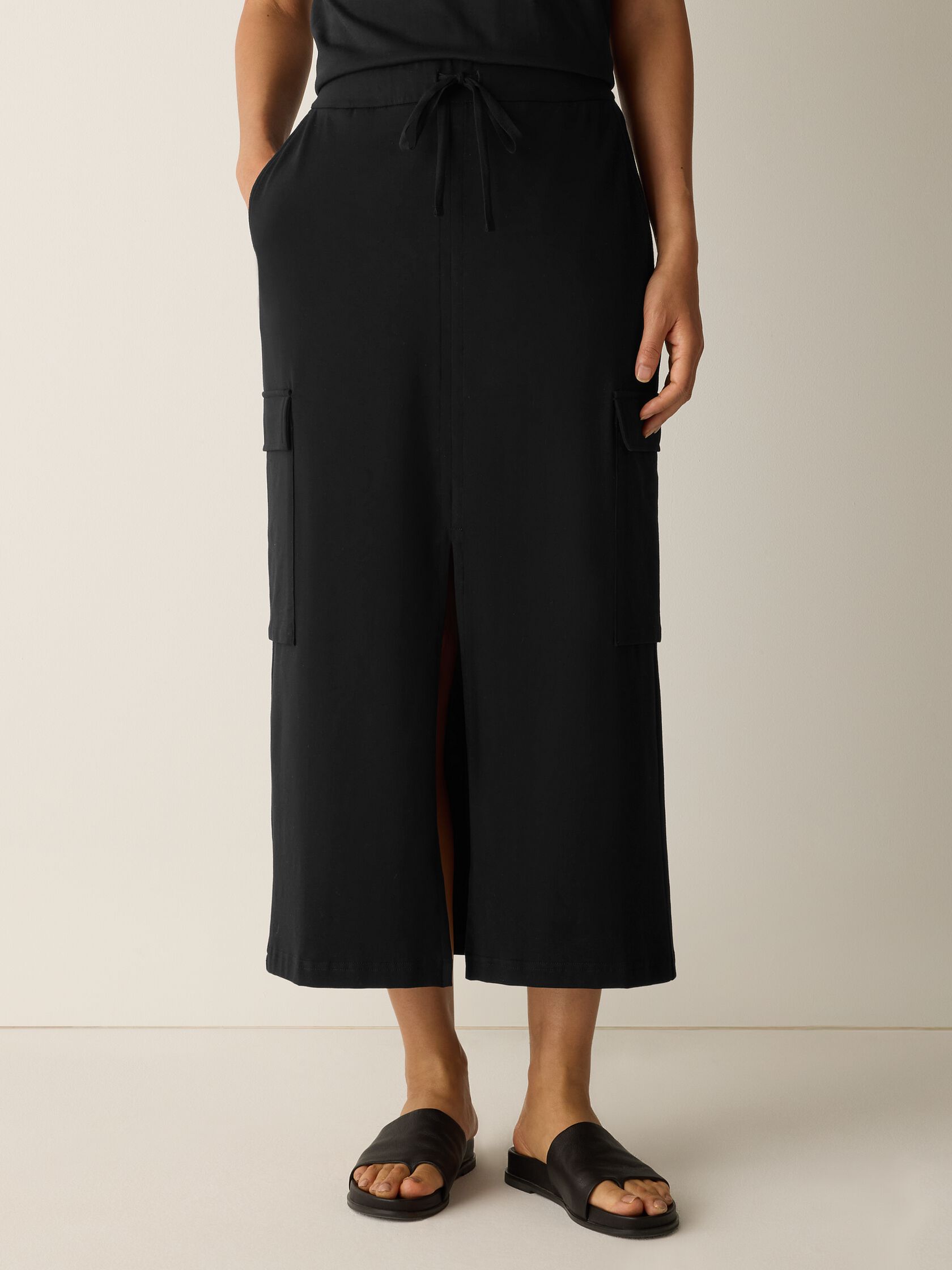 Pima Cotton Stretch Jersey Cargo Skirt