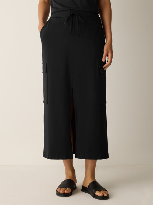 Pima Cotton Stretch Jersey Cargo Skirt