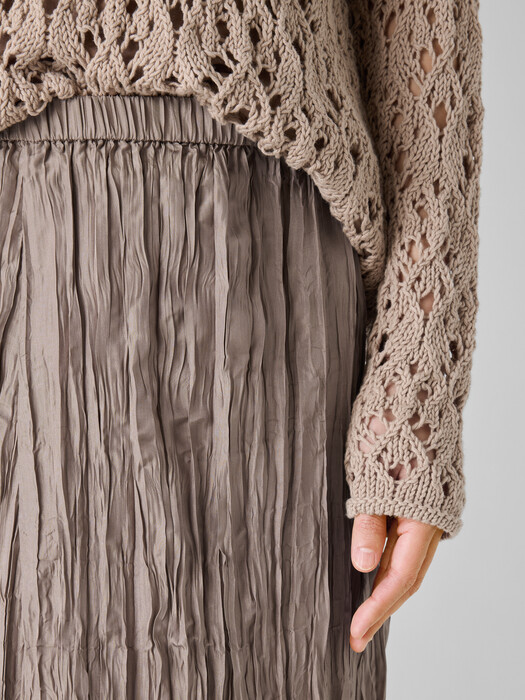 Crushed Silk Flared Skirt