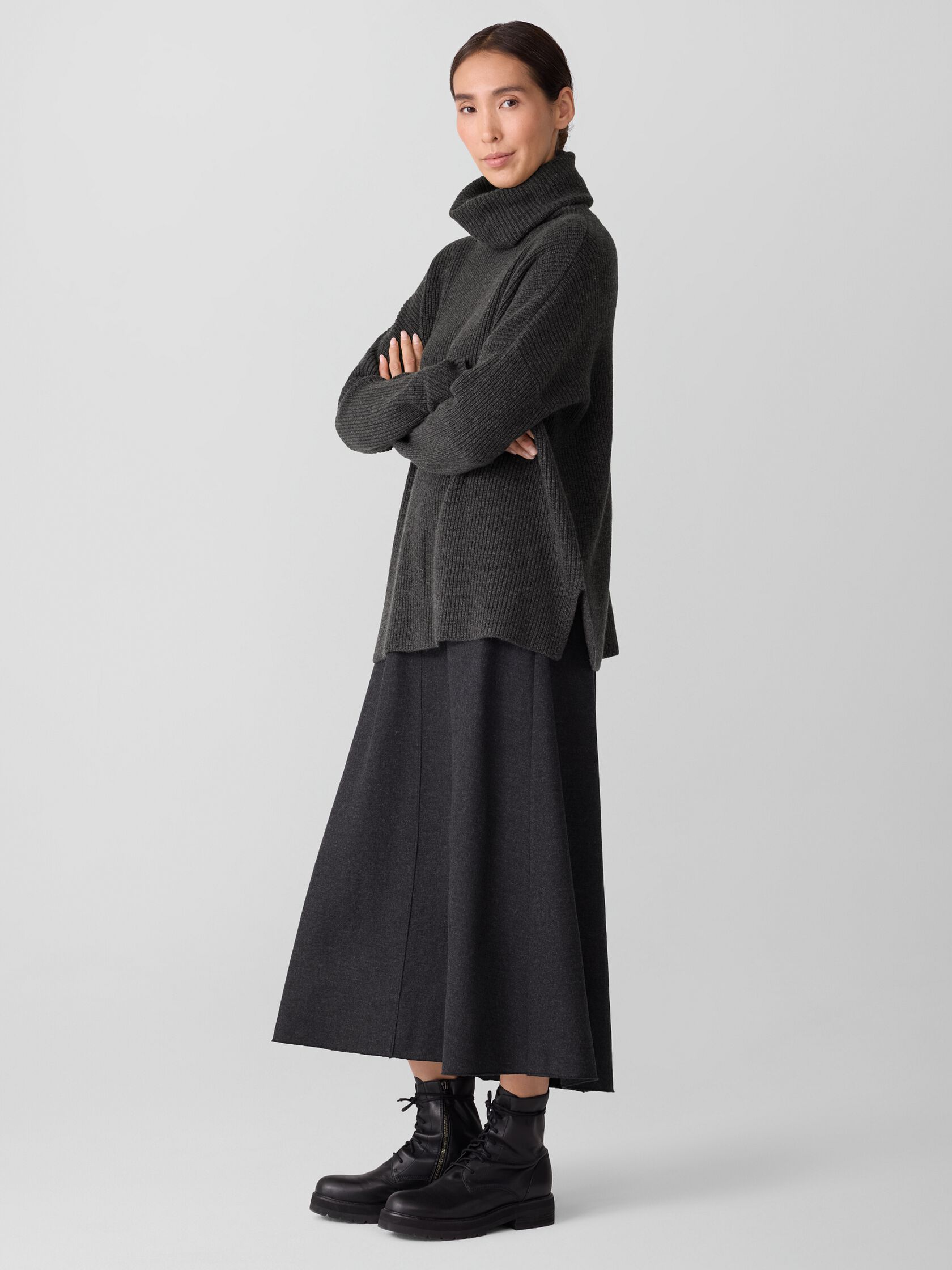 Recycled Wool Cashmere Turtleneck Top