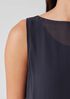 Sheer Silk Georgette Bateau Neck Top