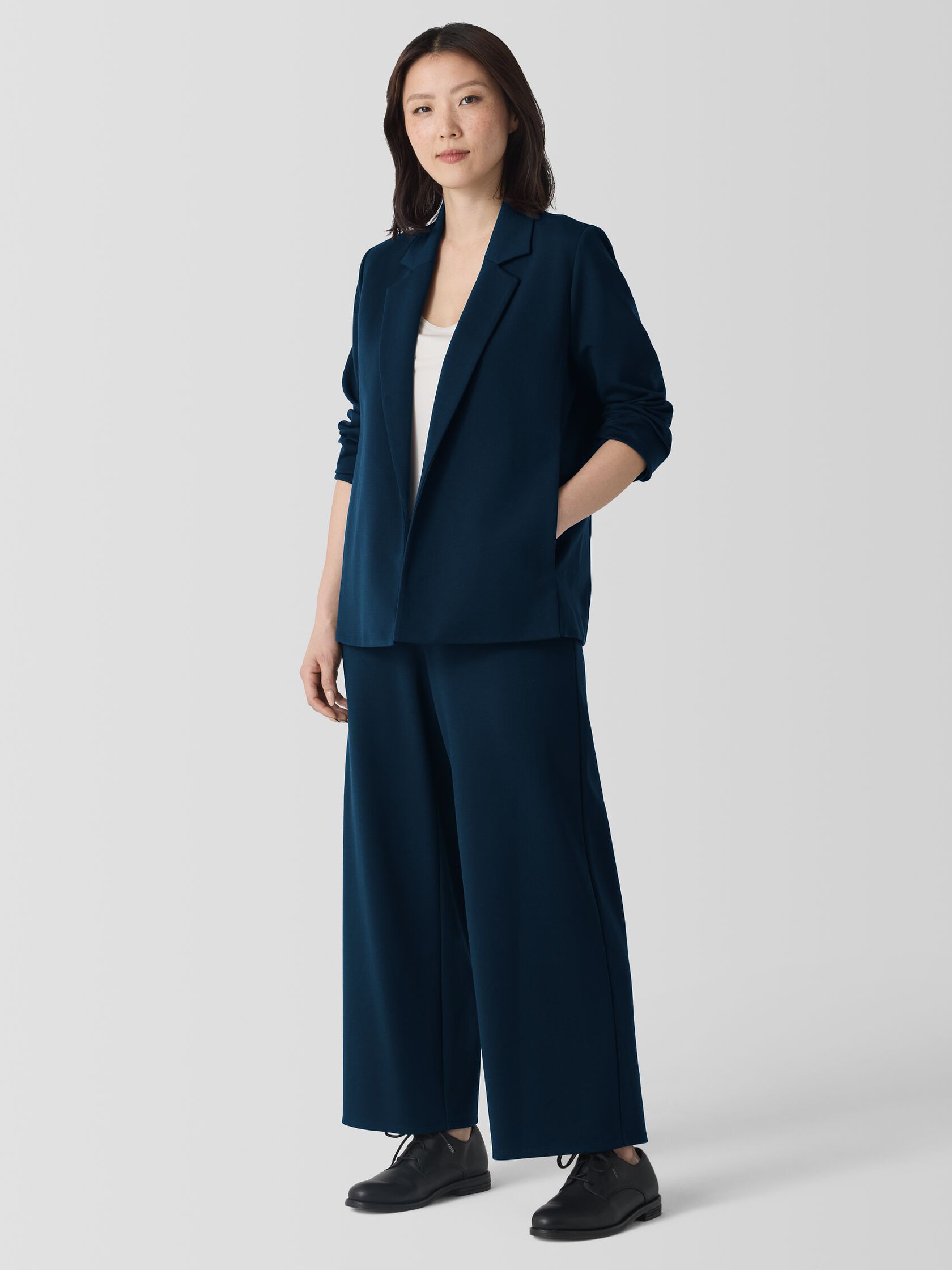 Washable Flex Ponte Notch Collar Blazer