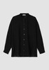Washed Wool Gauze Mandarin Collar Shirt