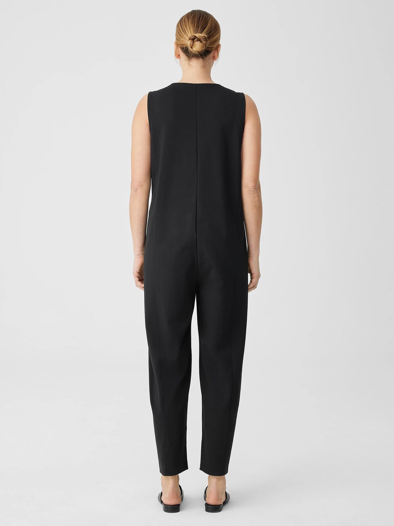 Cotton Blend Ponte Lantern Jumpsuit