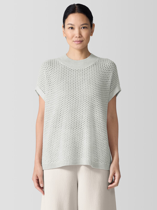 Merino Mock Neck Top in Regenerative Wool