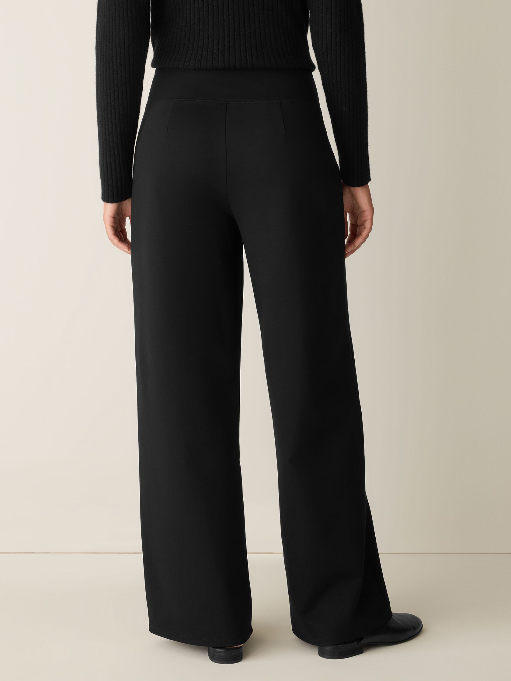 Washable Flex Ponte High Waisted Wide-Leg Pant