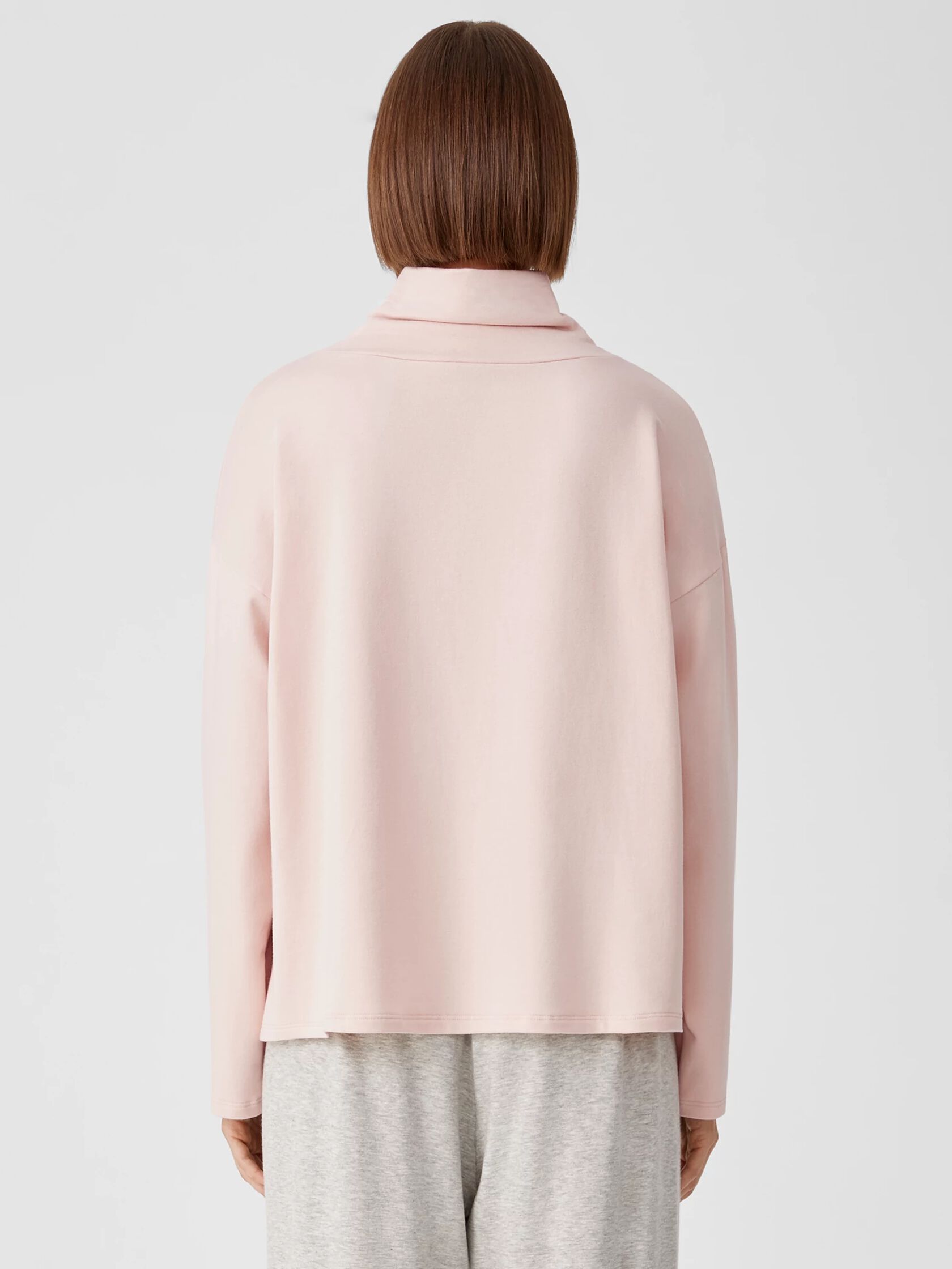 Cozy Brushed Terry Funnel Neck Box-Top