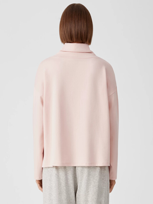 Cozy Brushed Terry Funnel Neck Box-Top