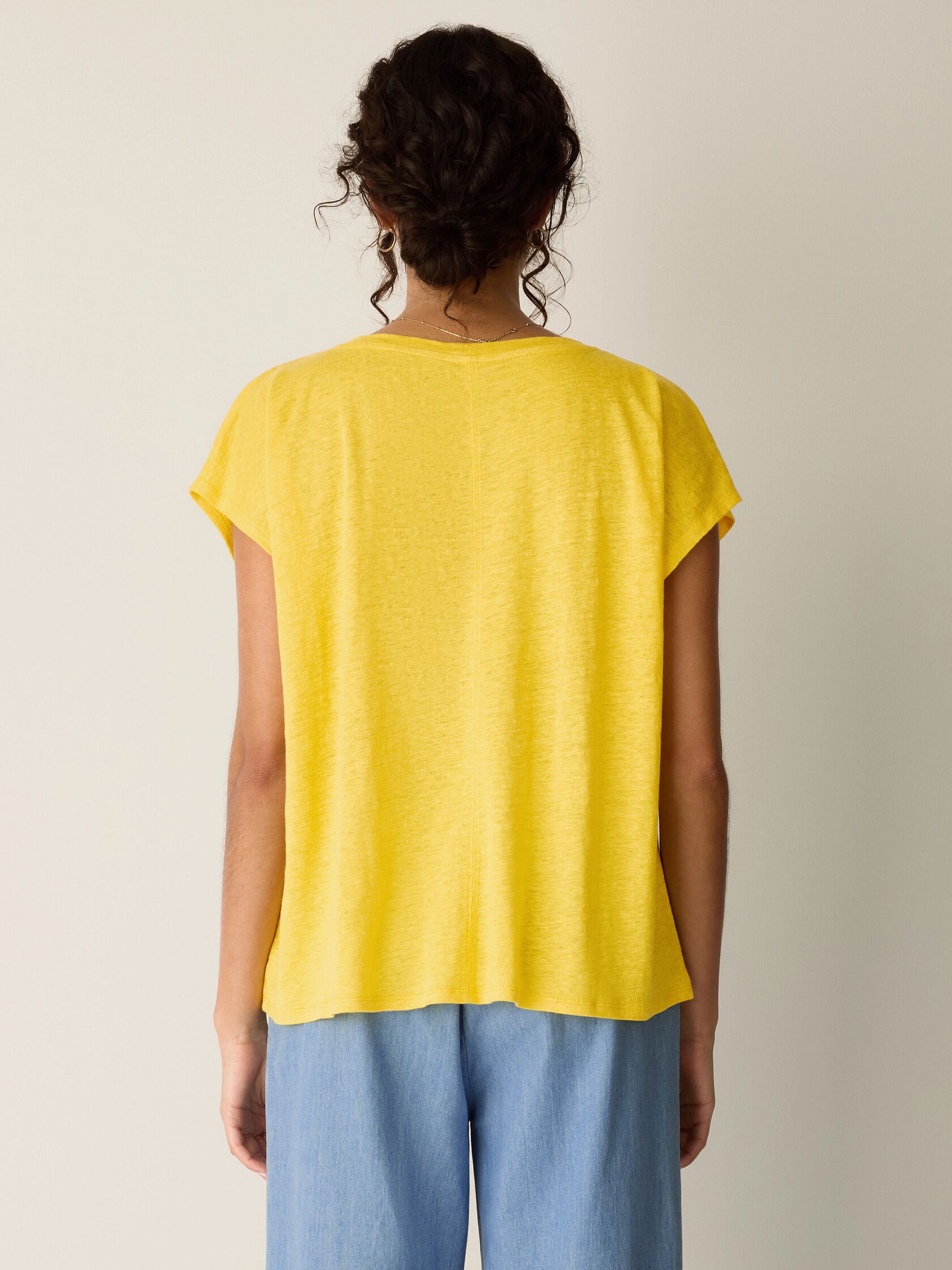 Organic Linen Jersey V-Neck Tee