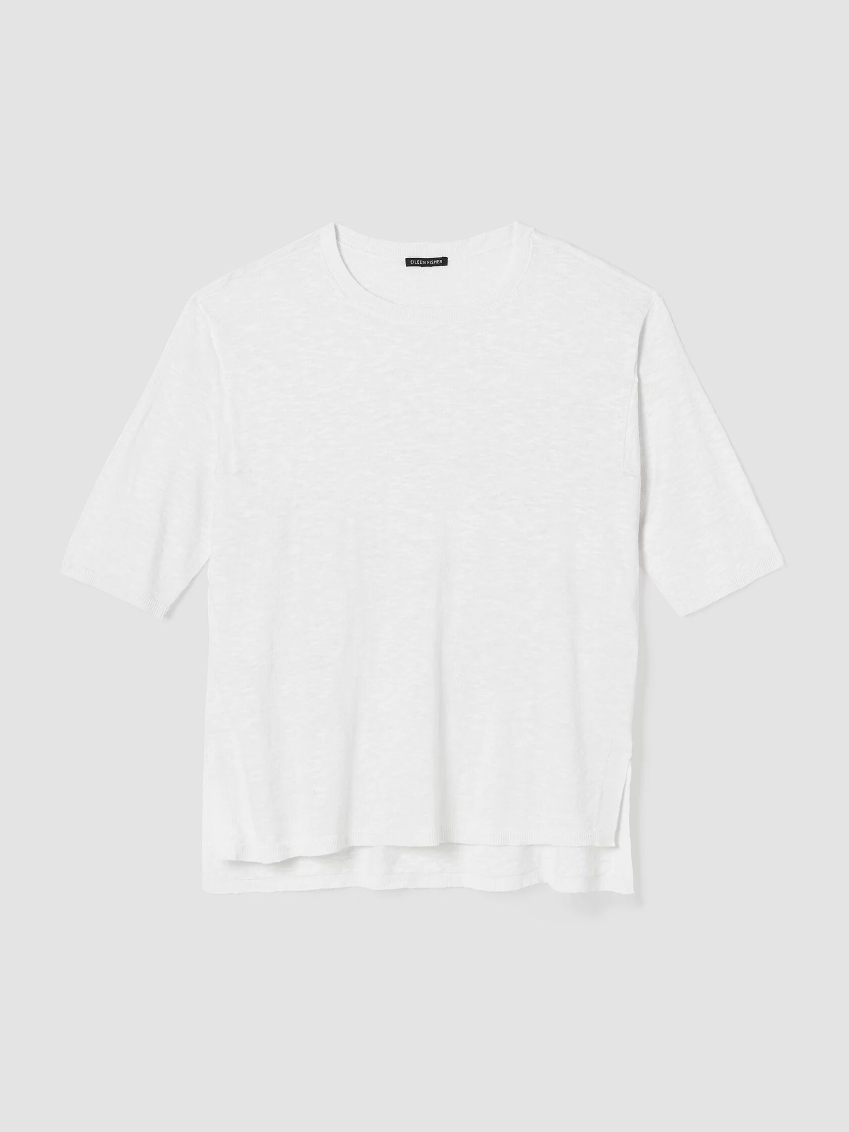 Organic Linen Cotton Slub Crew Neck Long Top