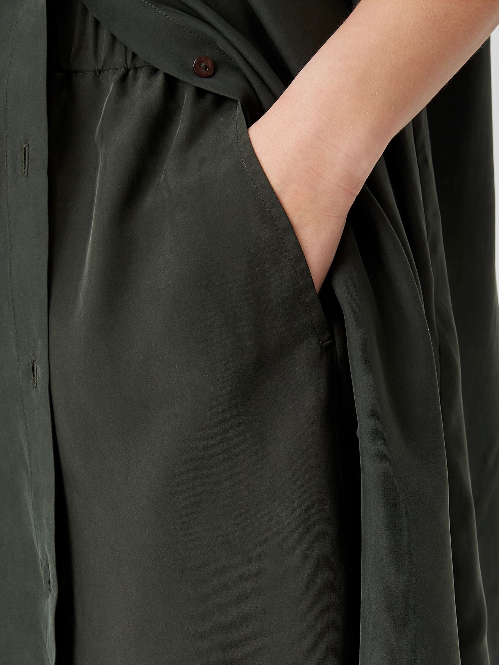 Washed Silk Habutai Wide-Leg Pant