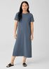 Pima Cotton Stretch Jersey Crew Neck Dress