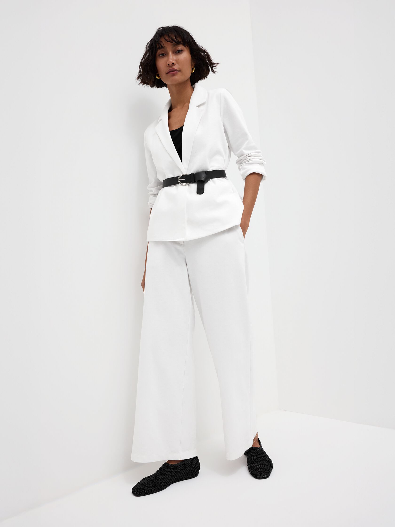 Cotton Blend Ponte Blazer