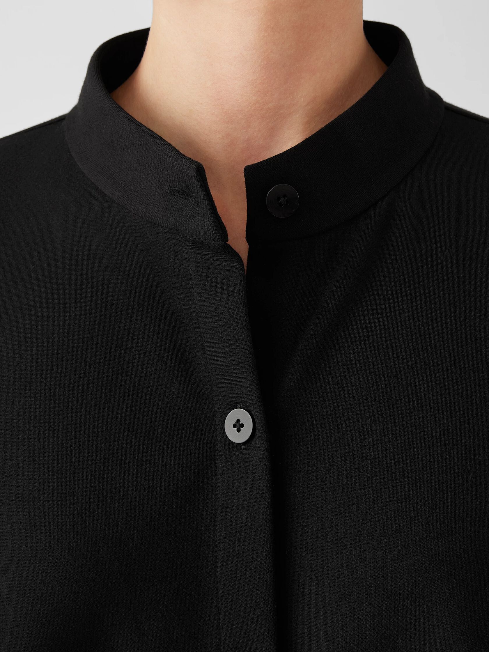 Washable Flex Ponte Stand Collar Overshirt