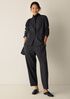 Mélange Boiled Wool Jersey High Collar Jacket in Regenerative Wool