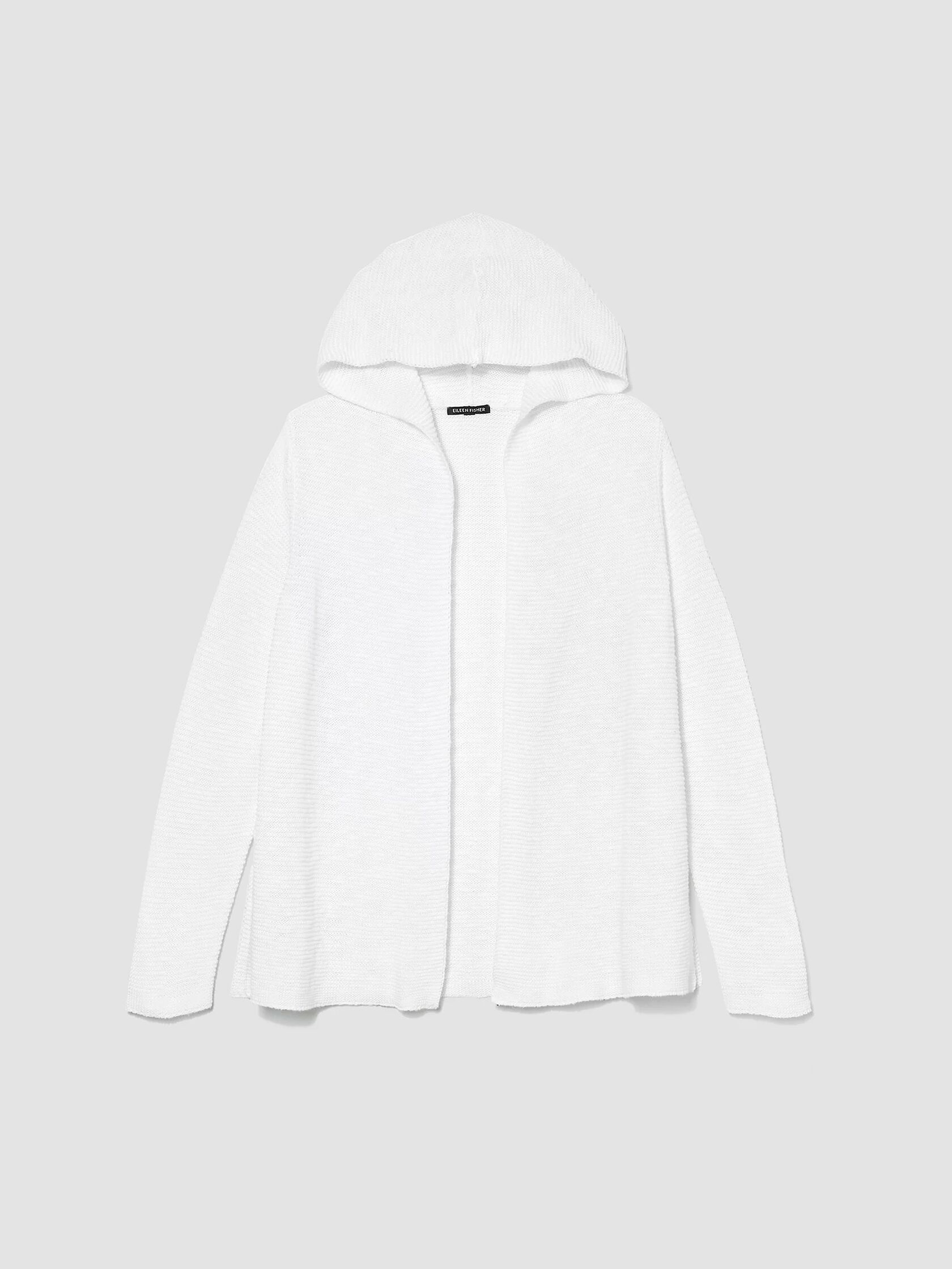 Organic Cotton Linen Slub Hooded Cardigan