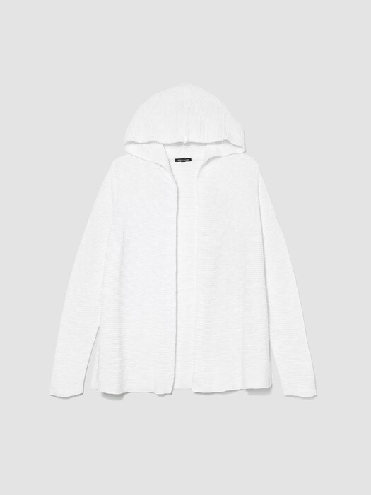 Organic Cotton Linen Slub Hooded Cardigan