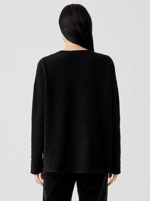 Cotton Boucle Crew Neck Top | EILEEN FISHER