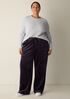 Cozy Velour Knit Wide-Leg Pant
