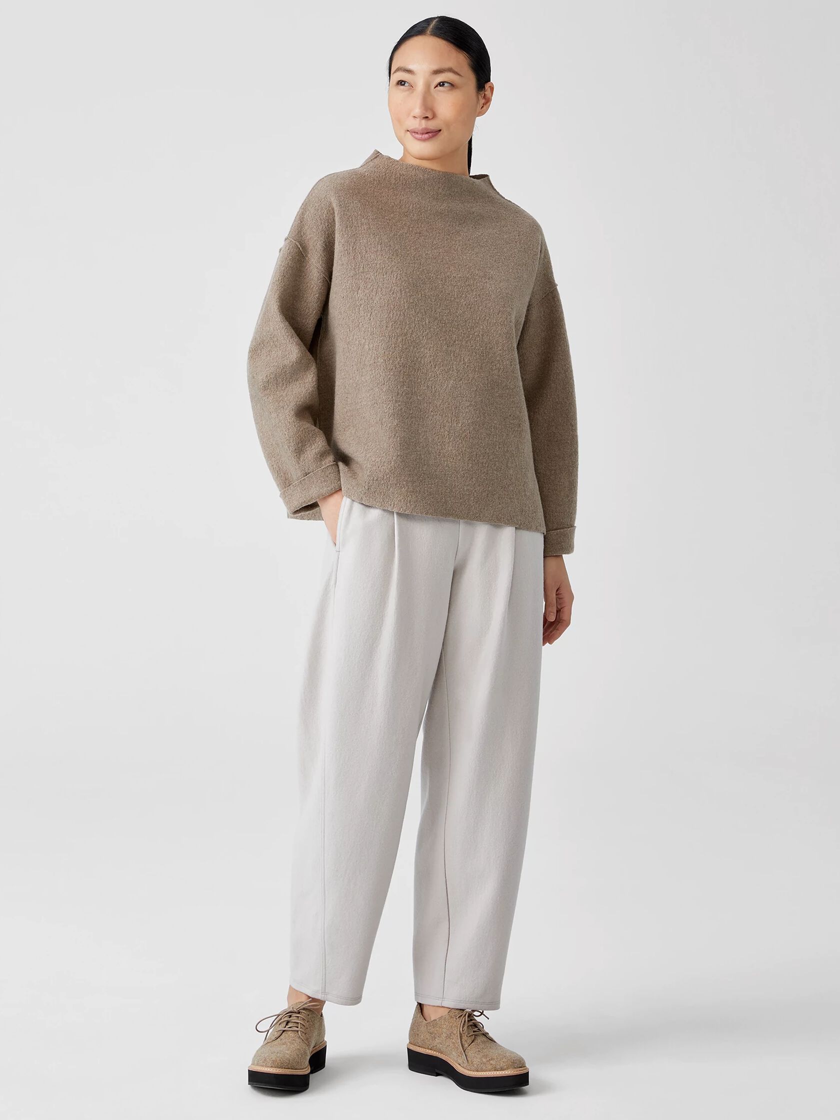 Lightweight Boiled Wool Box-Top in Responsible Wool