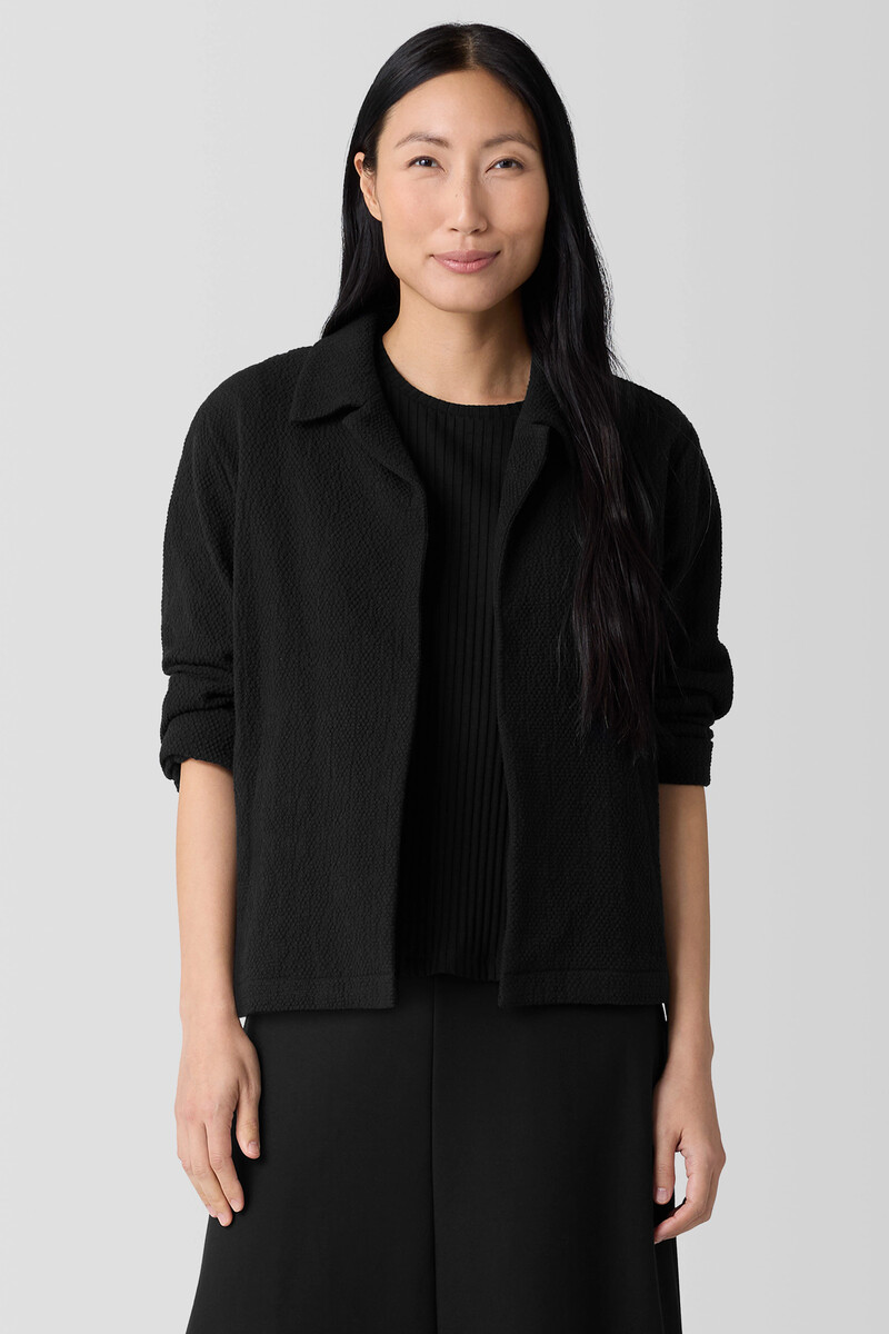 Organic Cotton Tweed Classic Collar Jacket Organic Cotton Tweed Classic Collar Jacket